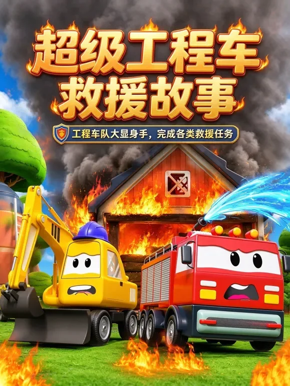 超级工程车救援故事动漫海报