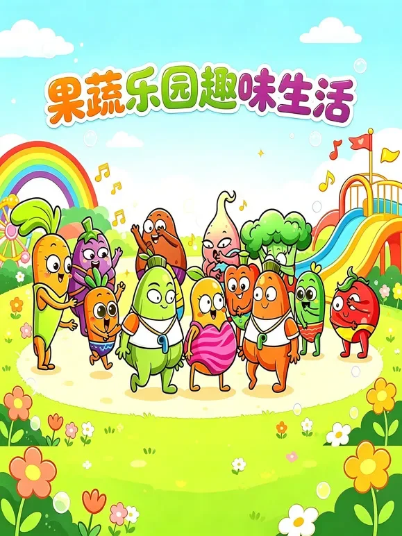 果蔬乐园趣味生活动漫海报