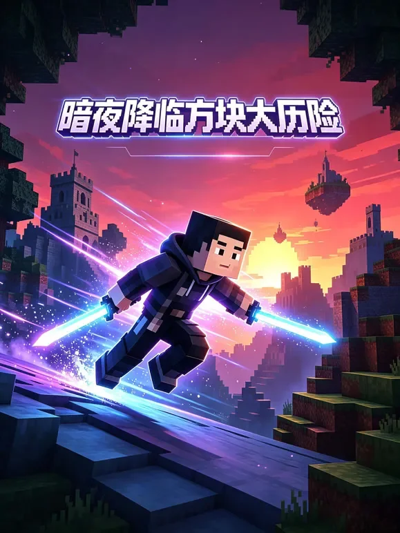 暗夜降临方块大历险动漫海报
