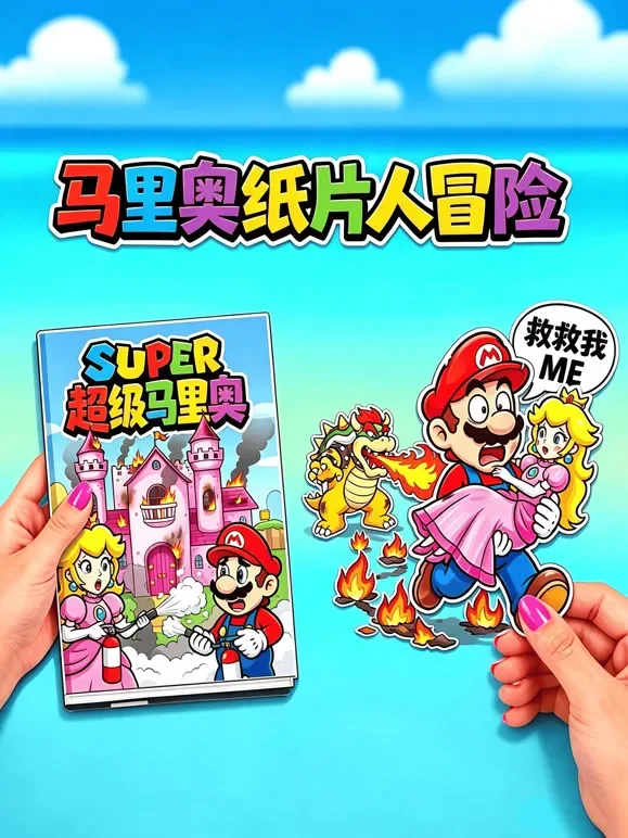 马里奥纸片人冒险动漫海报