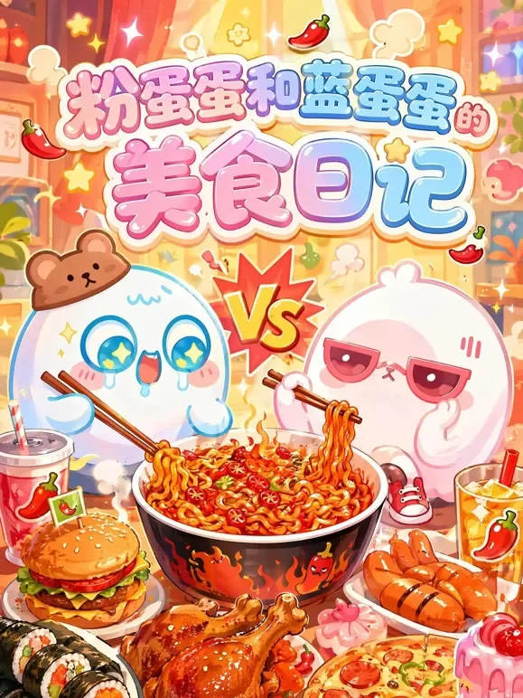 粉蛋蛋和蓝蛋蛋的美食日记动漫海报