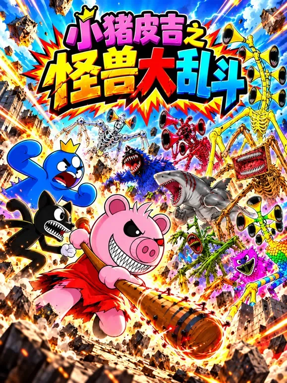 小猪皮吉之怪兽大乱斗动漫海报