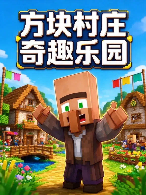 方块村庄奇趣乐园动漫海报