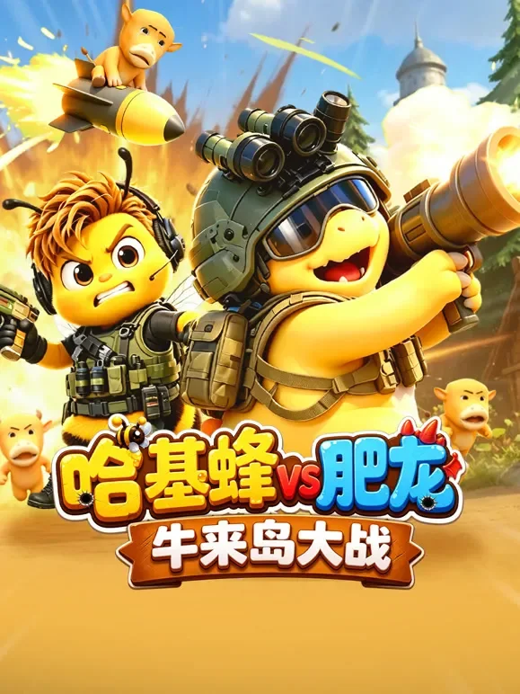哈基蜂VS肥龙牛来岛大战动漫海报