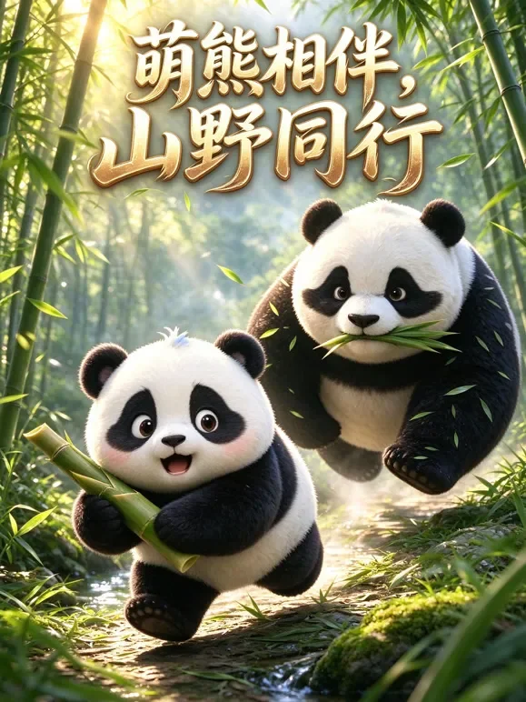 萌熊相伴，山野同行动漫海报