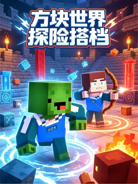 方块世界探险搭档动漫海报