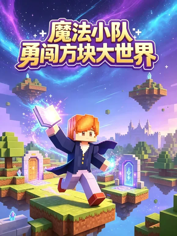 魔法小队勇闯方块大世界动漫海报