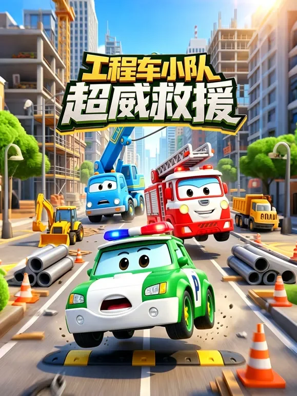 工程车小队超威救援动漫海报