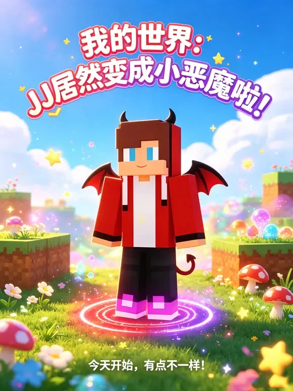 我的世界：JJ 居然变成小恶魔啦！动漫海报