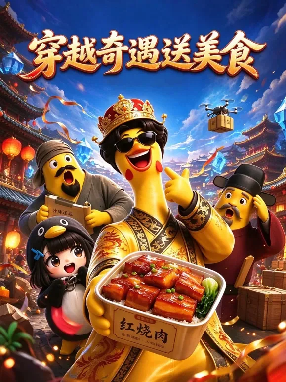 穿越奇遇送美食动漫海报