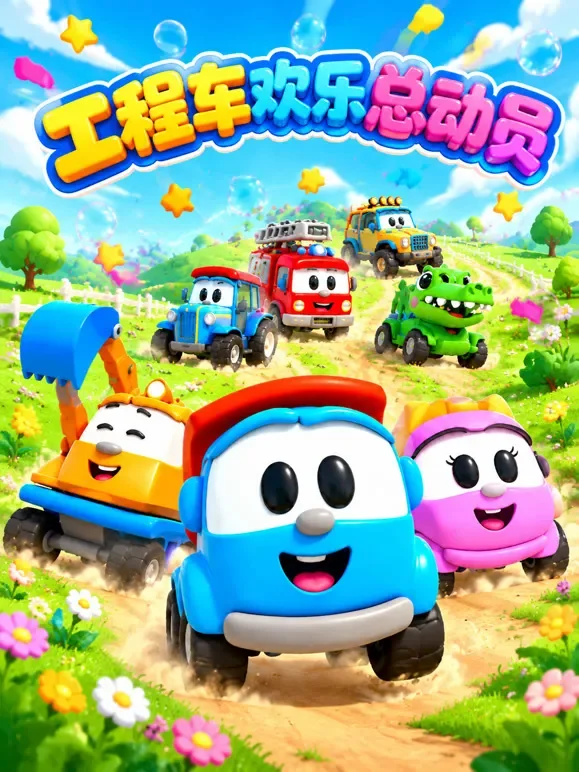 工程车欢乐总动员.动漫海报
