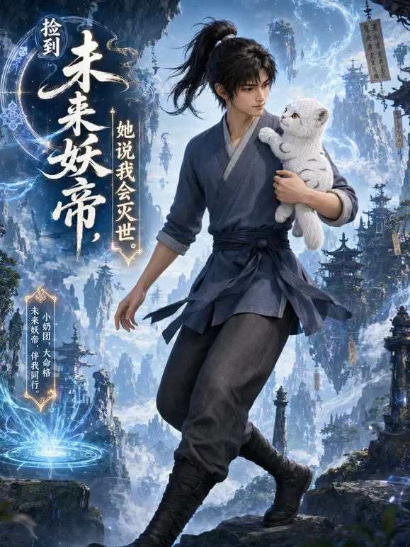 捡到未来妖帝，她说我会灭世动漫海报