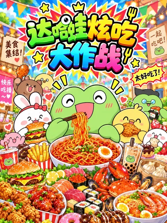 达哈蛙炫吃大作战动漫海报