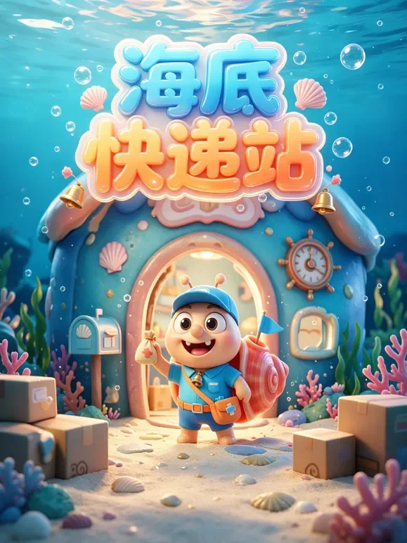 海底快递站.动漫海报