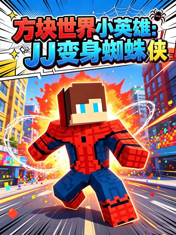 方块世界小英雄：JJ 变身蜘蛛侠