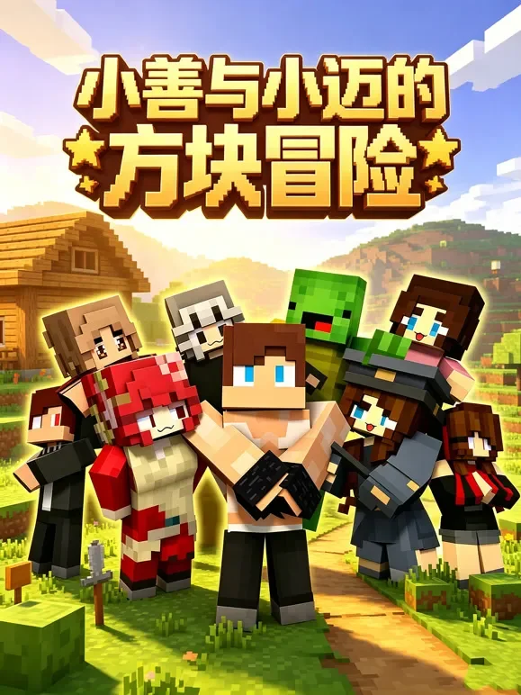小善与小迈的方块冒险动漫海报