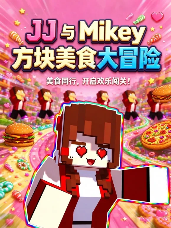 JJ 与 Mikey 方块美食大冒险动漫海报