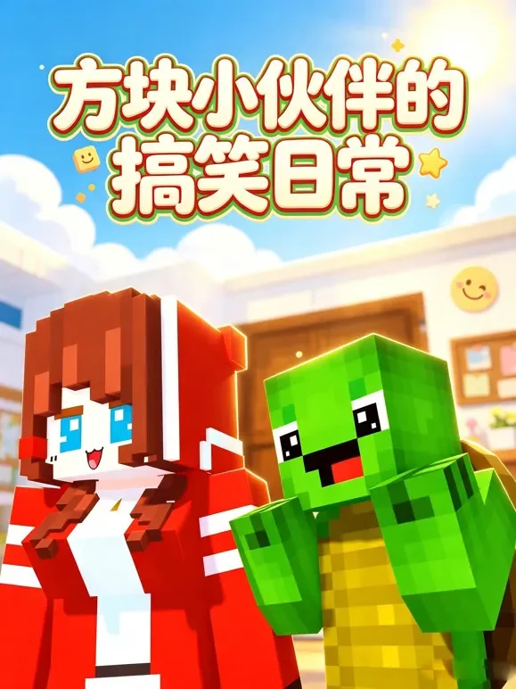 方块小伙伴的搞笑日常动漫海报