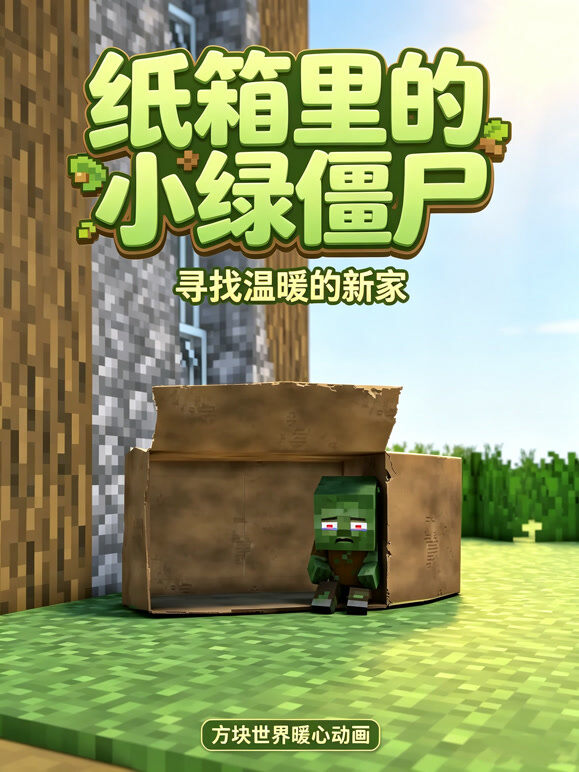 纸箱里的小绿僵尸