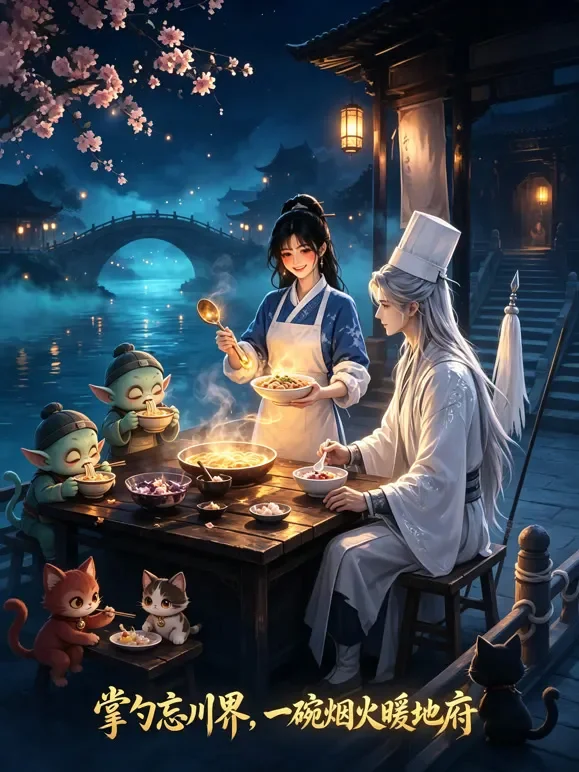 掌勺忘川界，一碗烟火暖地府动漫海报