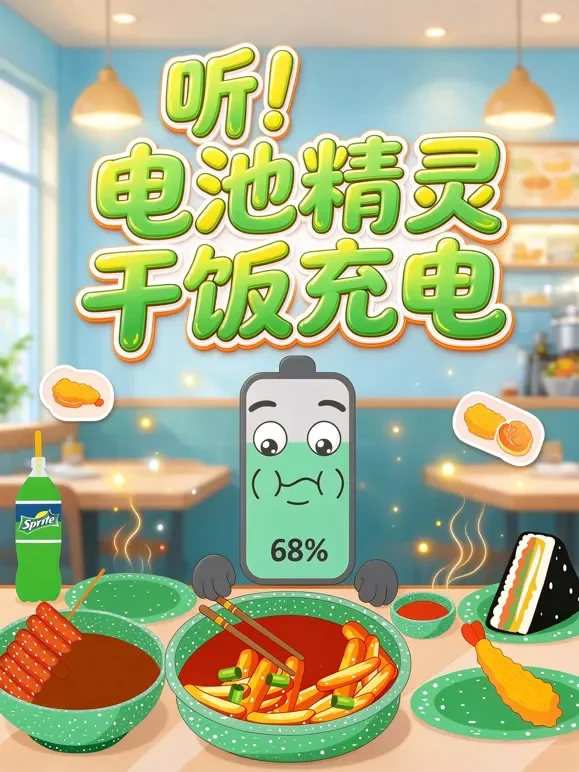 听！电池精灵干饭充电动漫海报