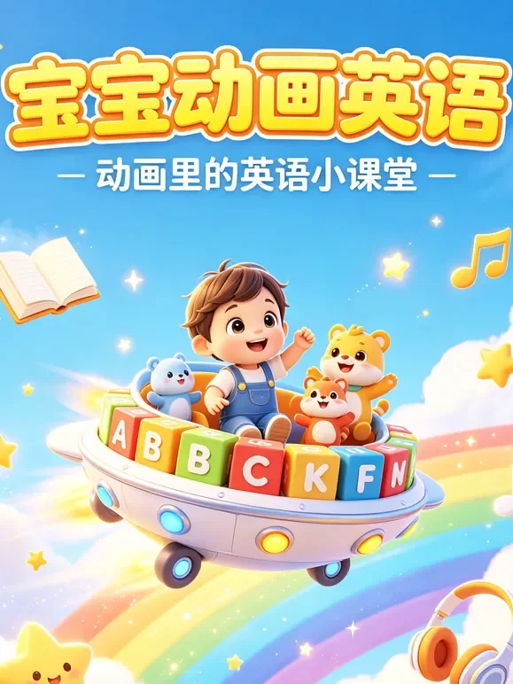 宝宝动画英语动漫海报