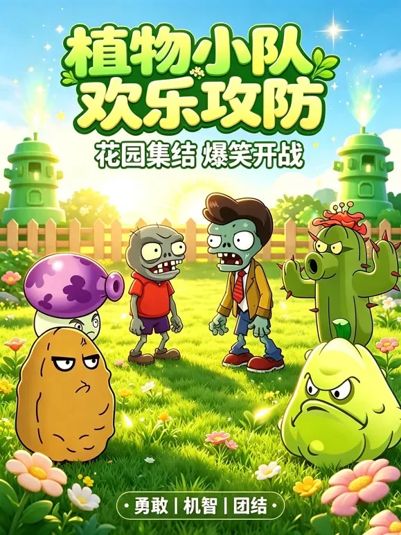 植物小队欢乐攻防动漫海报