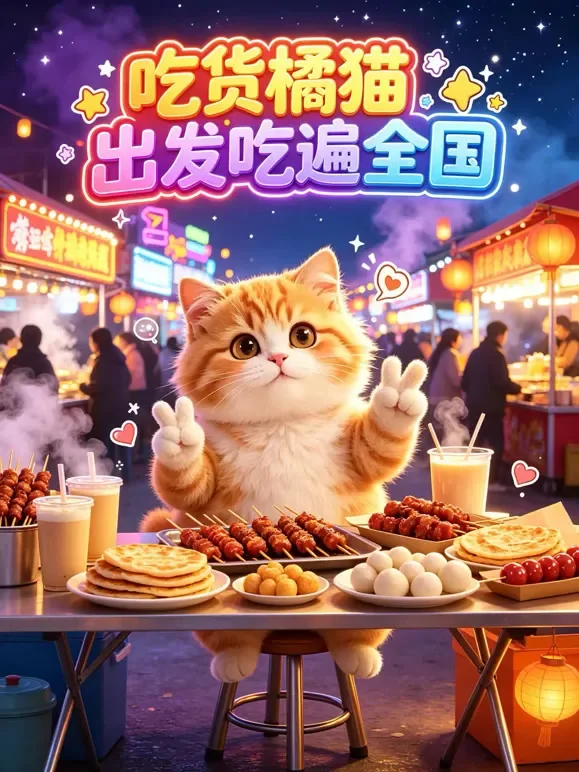 吃货橘猫，出发吃遍全国动漫海报