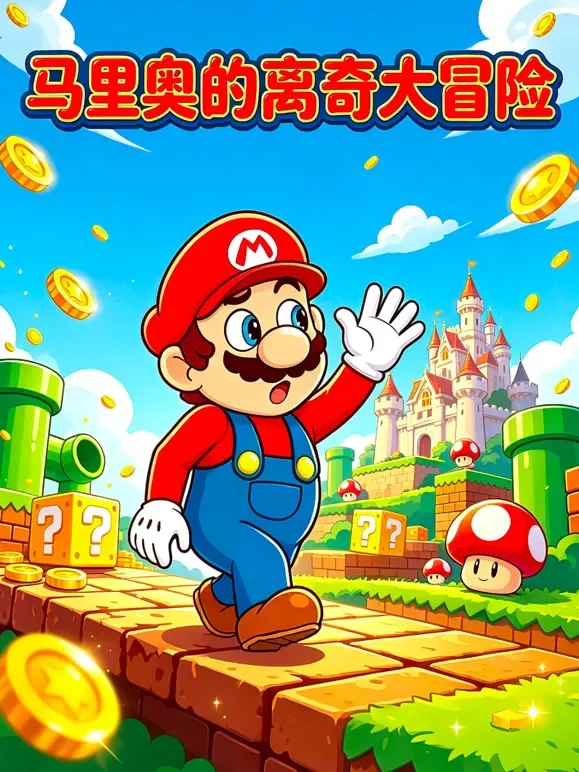 马里奥的离奇大冒险动漫海报