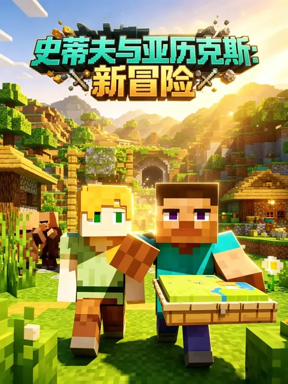 史蒂夫与亚历克斯：新冒险动漫海报