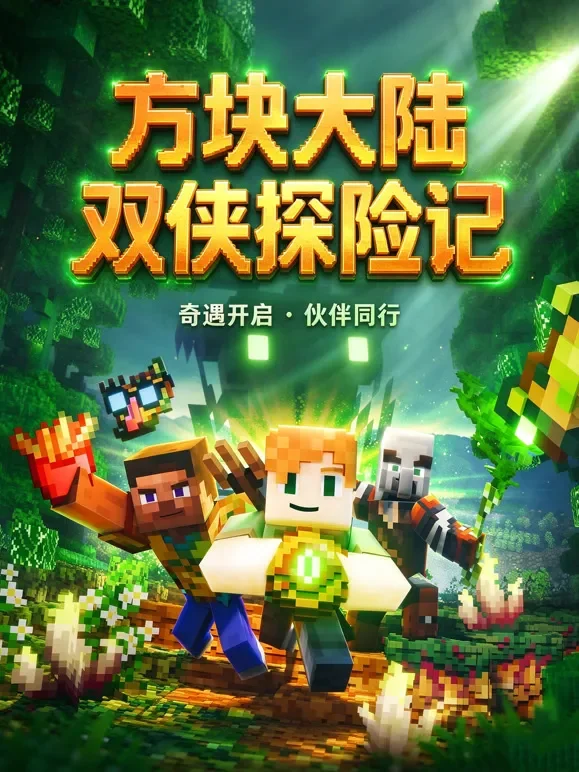 方块大陆双侠探险记动漫海报