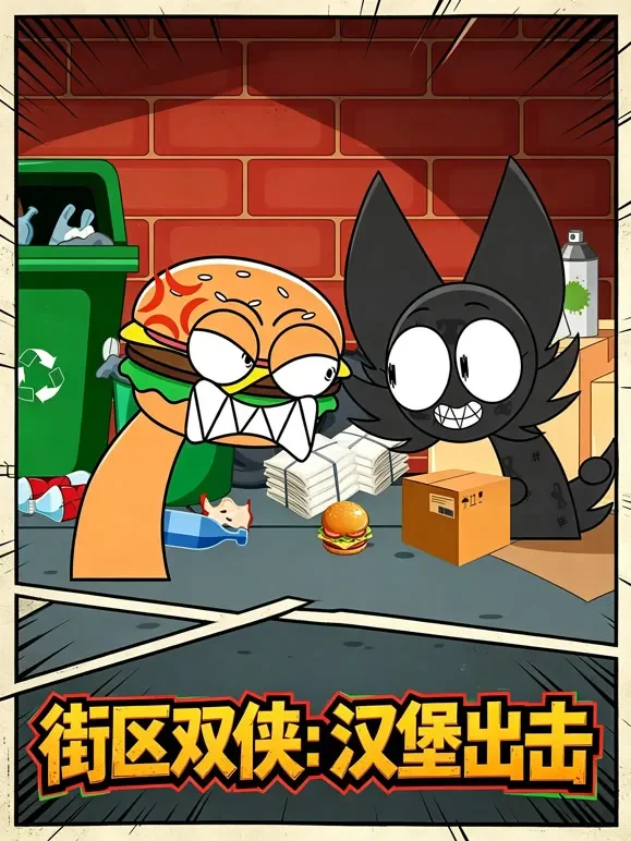 街区双侠：汉堡出击动漫海报