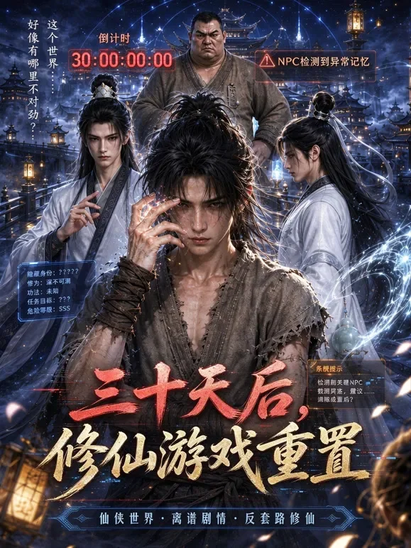 三十天后，修仙游戏重置动漫海报