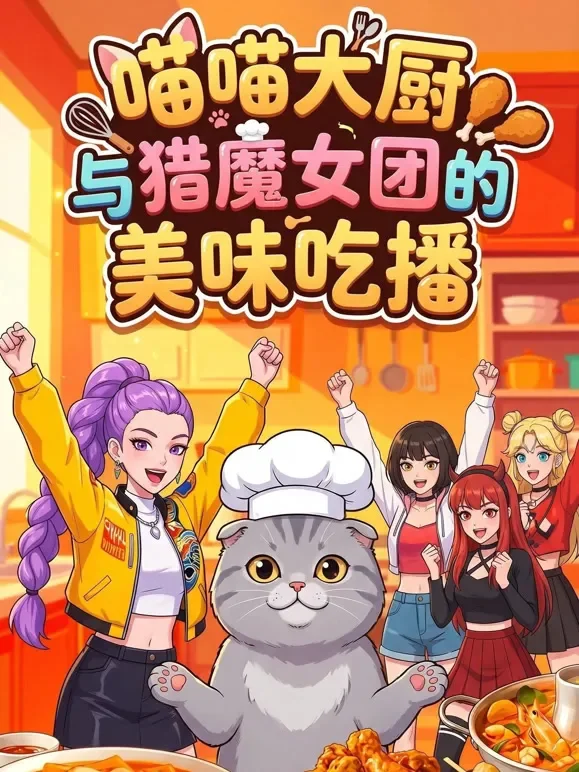 喵喵大厨与猎魔女团的美味吃播动漫海报