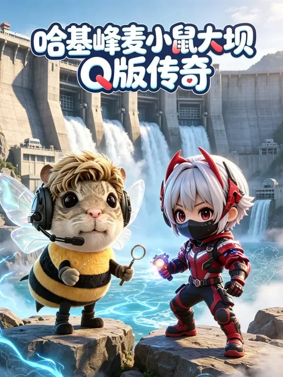 哈基峰麦小鼠大坝Q版传奇动漫海报