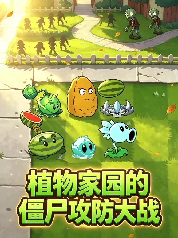 植物家园的僵尸攻防大战动漫海报
