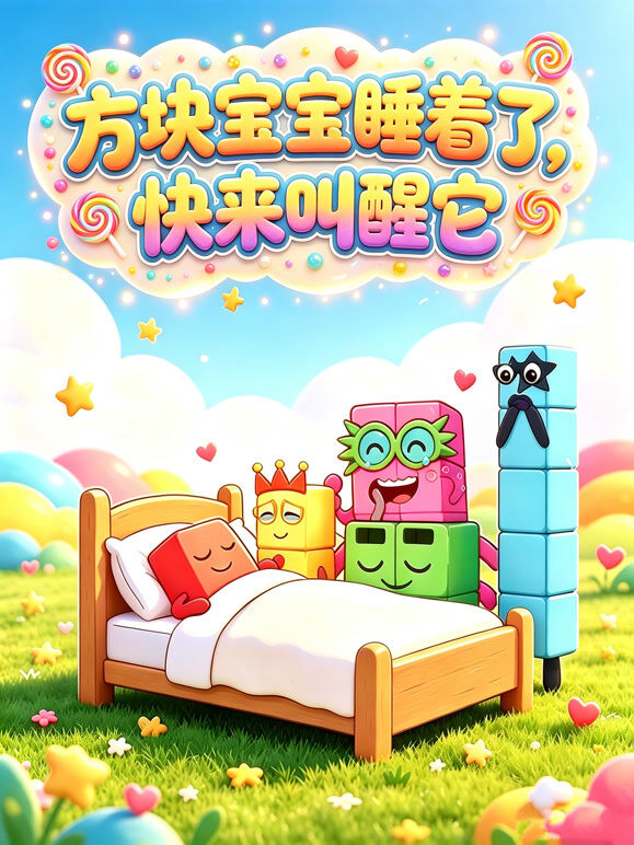 方块宝宝睡着了，快来叫醒它