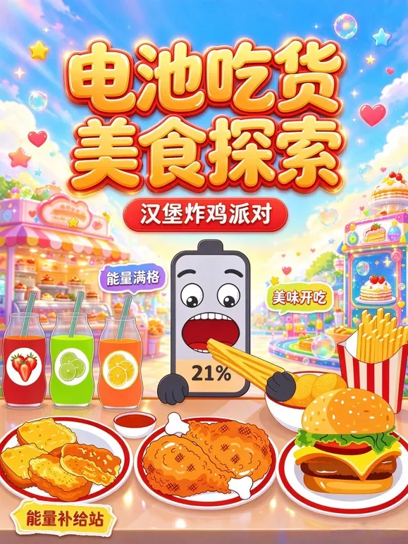 电池吃货美食探索动漫海报