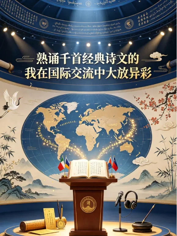 熟诵千首经典诗文的我在国际交流中大放异彩动漫海报