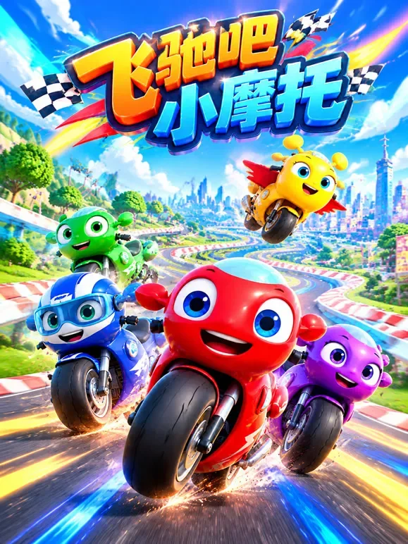 飞驰吧小摩托动漫海报