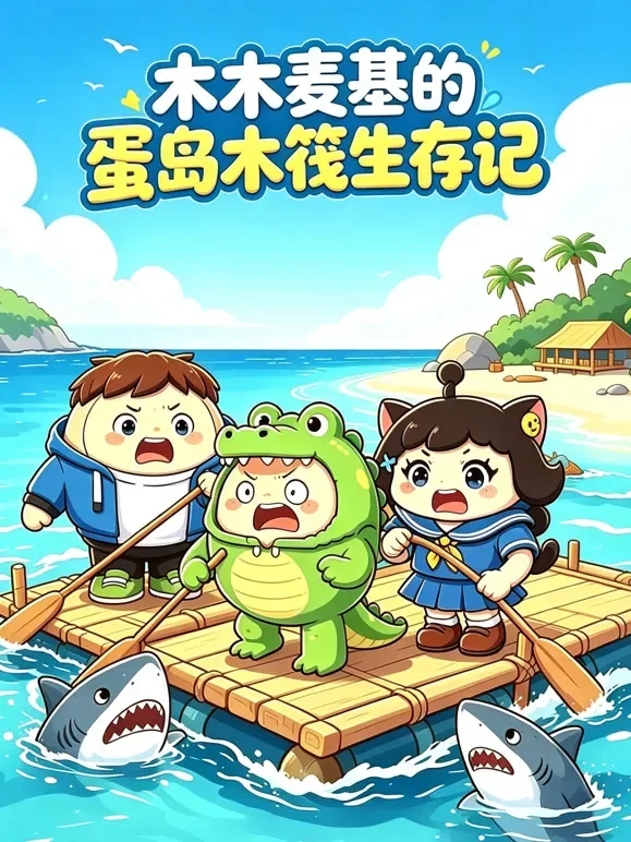 木木麦基的蛋岛木筏生存记动漫海报