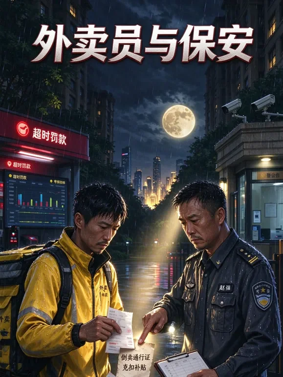 外卖员与保安动漫海报