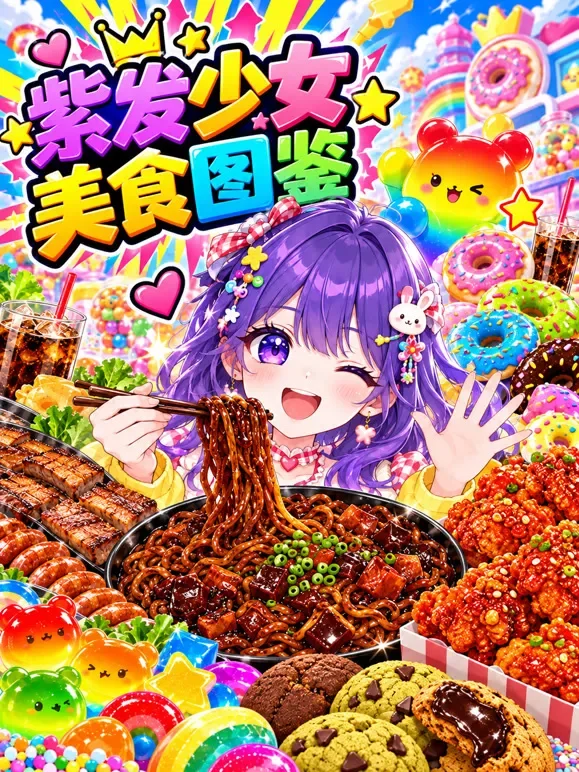 紫发少女美食图鉴动漫海报