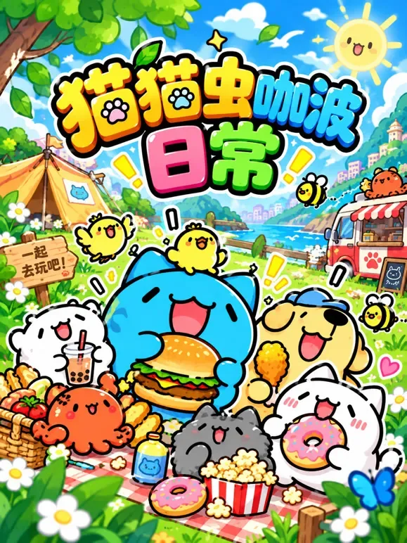 猫猫虫咖波日常动漫海报