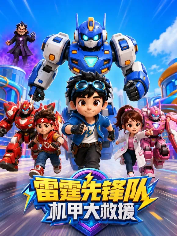 雷霆先锋队机甲大救援动漫海报
