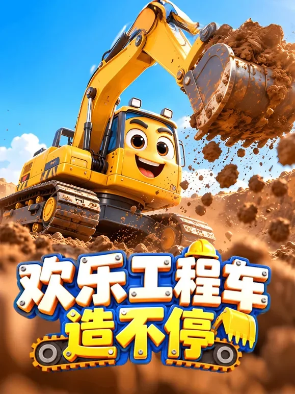 欢乐工程车造不停动漫海报