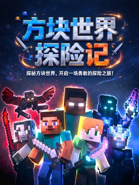 方块世界探险记动漫海报