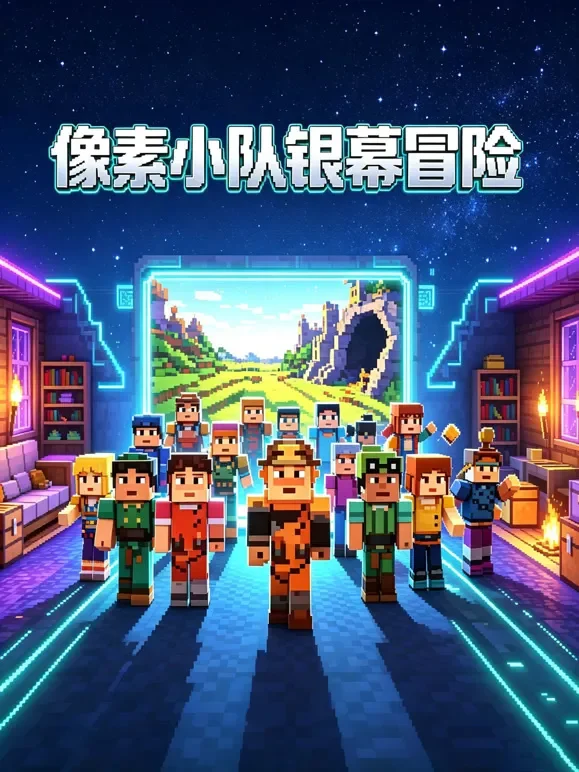 像素小队银幕冒险动漫海报