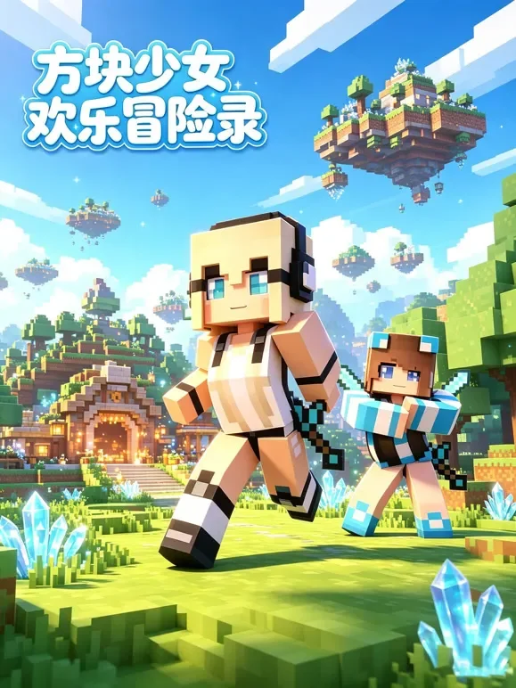 方块少女欢乐冒险录动漫海报