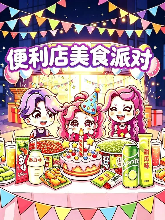 便利店美食派对动漫海报